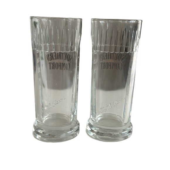 Set of Four Southern Comfort 6" Tall Logo Embossed Bar Glasses - Picture 2 of 6